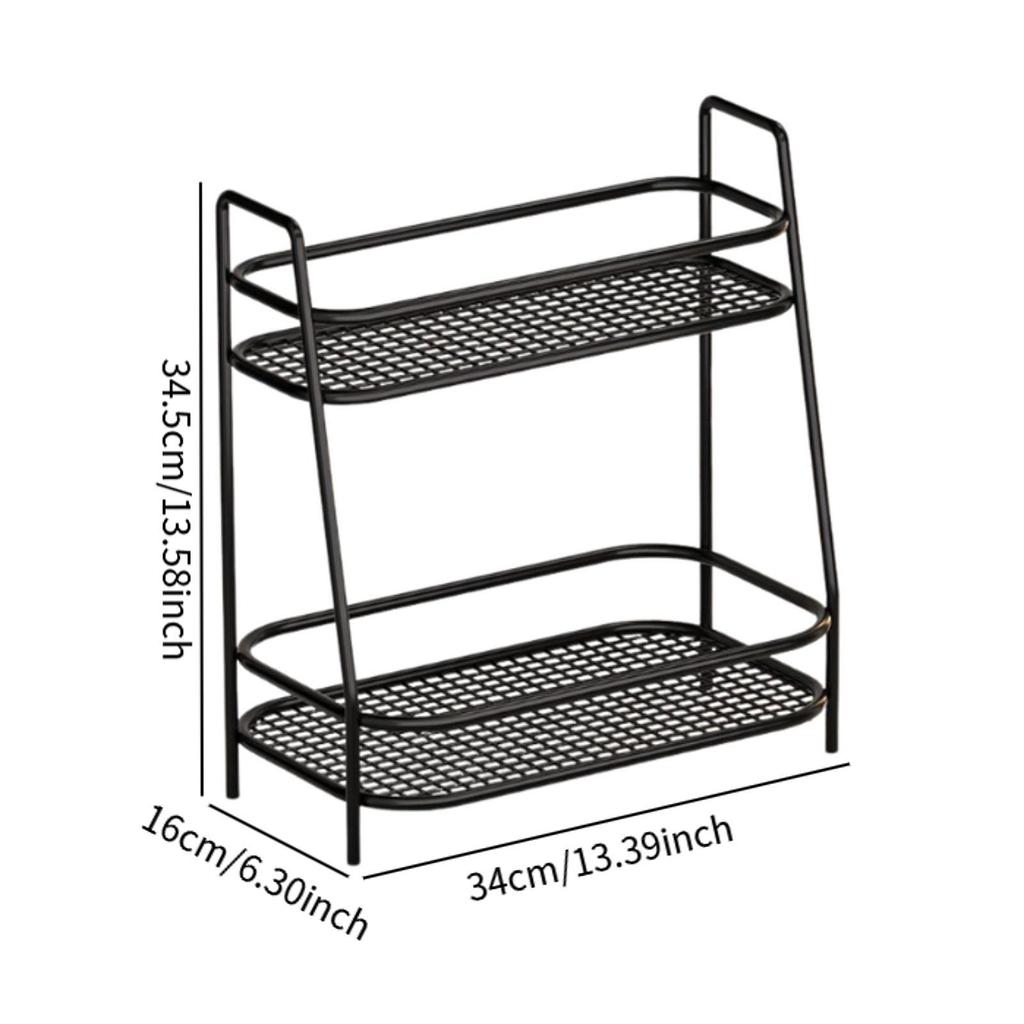 2 Tier Spice Storage Rack Home Countertop Freestanding Kitchen Cabinet Shelf