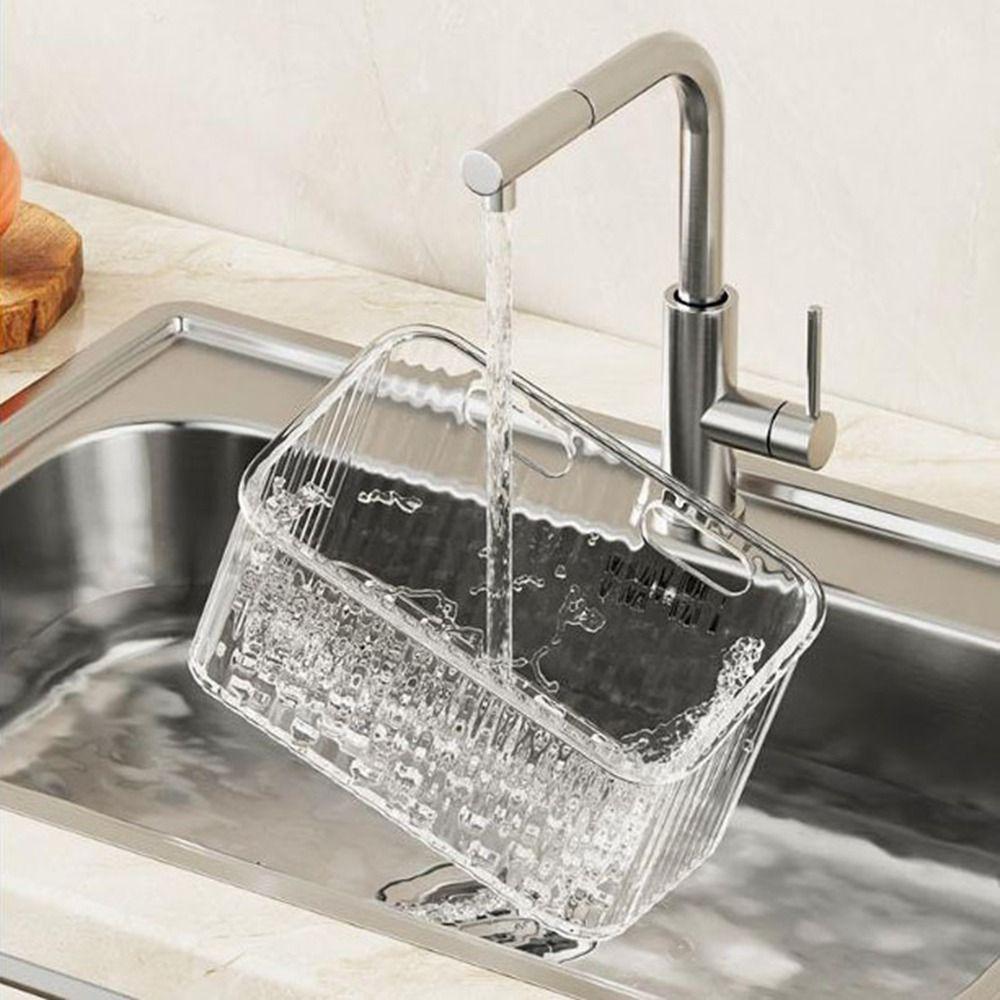 Transparente Ingwer-Knoblauch-Aufbewahrungskörbe ohne Bohren, Küchenaufbewahrungsregal, Badezimmer