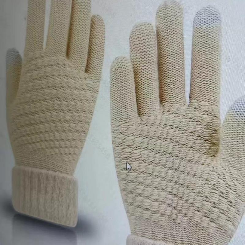 Students Windproof and Warm Korean Knitted Wool Gloves Simple Gloves Autumn and Winter Riding Warm and Velvet