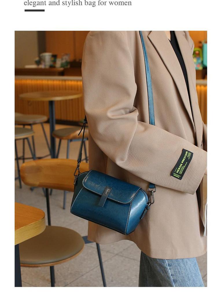 Oil Wax Cowhide Shell Shoulder Crossbody Bag for Women - Hot-selling, High-end, Small Handbag