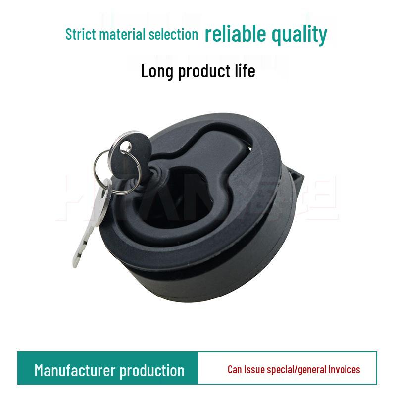 

Push-Type Recessed RV Trailer Lock with Round Head, Plastic Handle MS739-2 Drawer Lock for Train Sets Black Plastic, No Lock