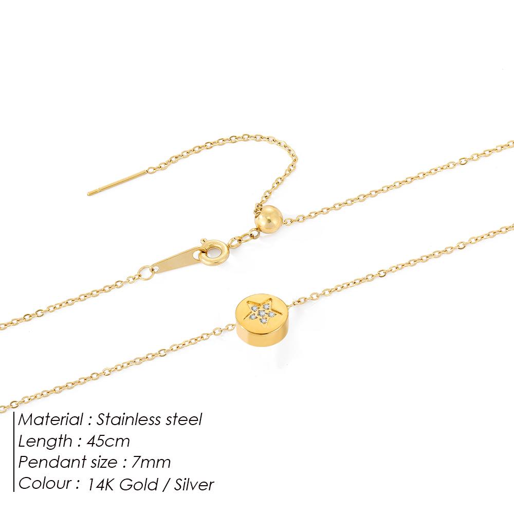 EMANCO Simple Temperament Round Pendant Fashion Classic Design High Quality Stainless Steel Necklace Ladies