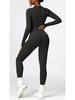 Seamless Long-Sleeve Zip Jumpsuit: Slim-Fit Yoga & Sportswear
