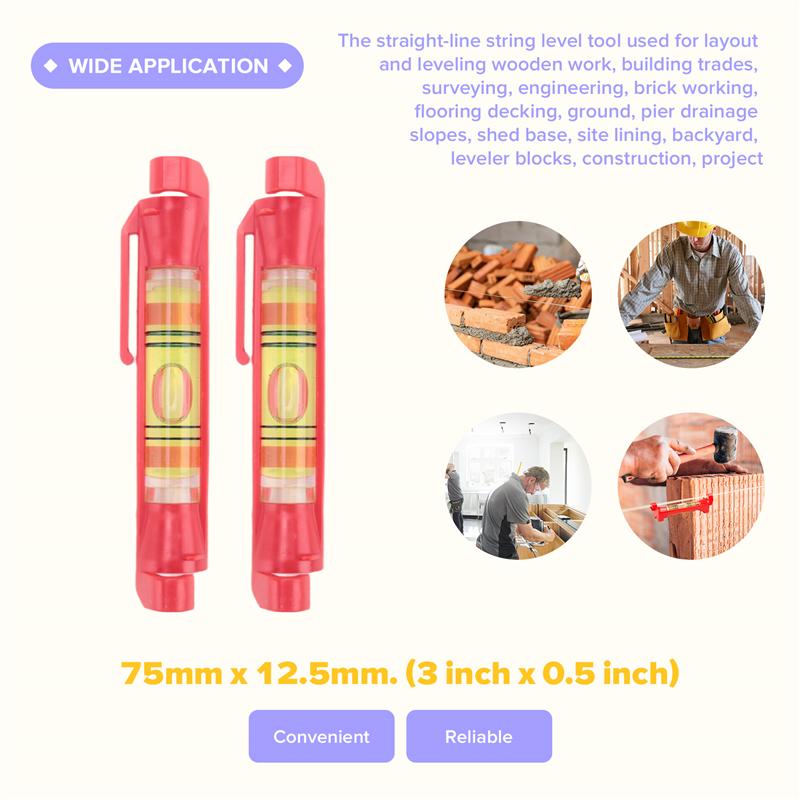 10PCS Hanging Line Level String Line Level For Building Trades Hanging Spirit Level Bubbles Equipment Measuring Tool-ABGL