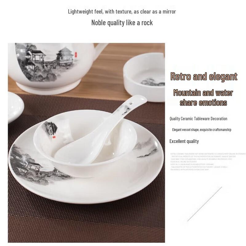 Diruien Minimalist Ceramic Tableware Set for Hotels and Restaurants