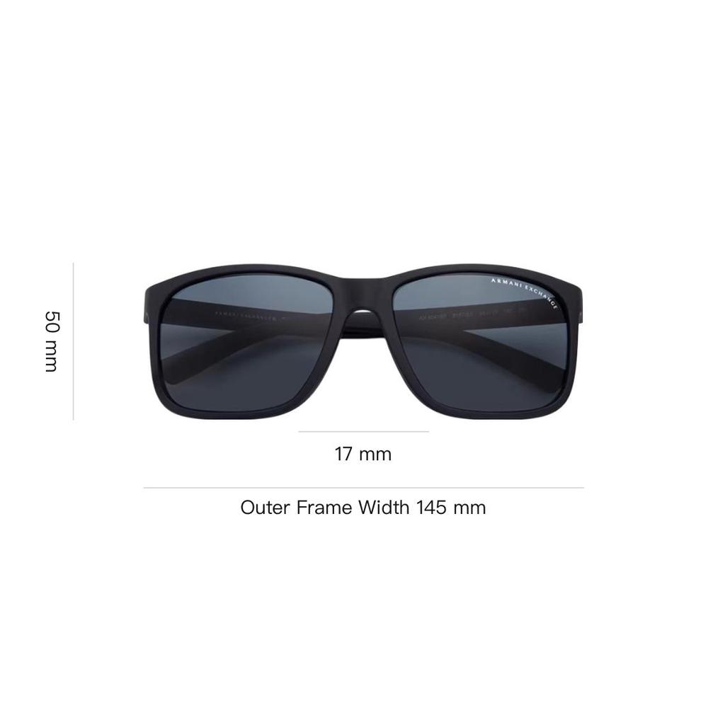 Emporio Armani Logo Design Square Sunglasses Unisex sunglasses Matte-Black AX4041SF-815787