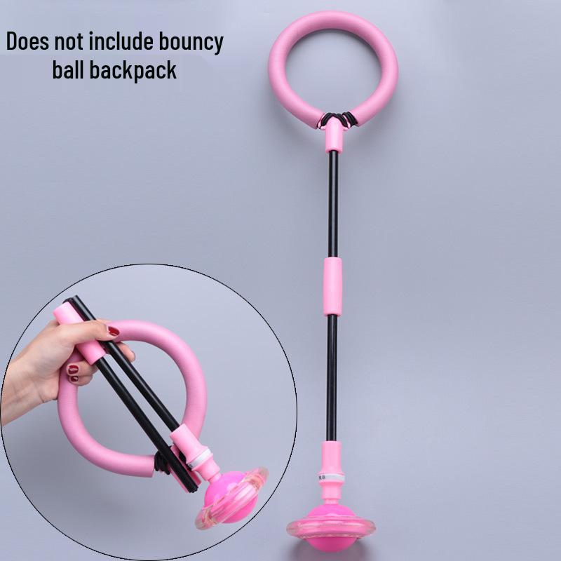 Elastic Flashing Bouncing Ball and Rotating Jump Hoop Set for Kids and Adults