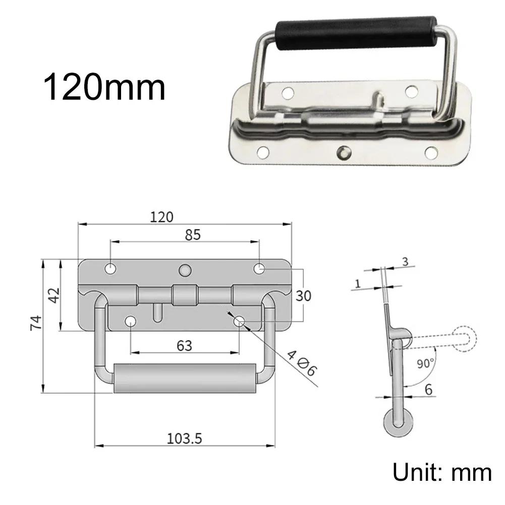 Cabinet Pulls Drawer Knobs Stainless Steel Spring Handle Toolbox Pull Wardrobe Furniture Door Handle Folding Industrial Hardware