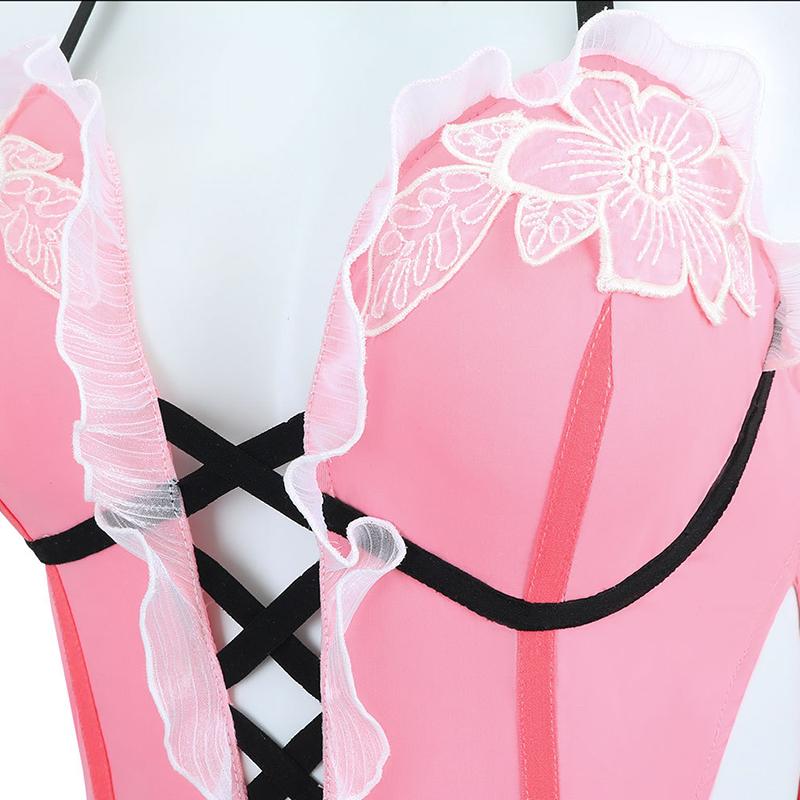 Naraka Cos Bladepoint Jumpsuit Feria Shen Cosplay Costume Pink Swimsuit Sexy Women Swimwear
