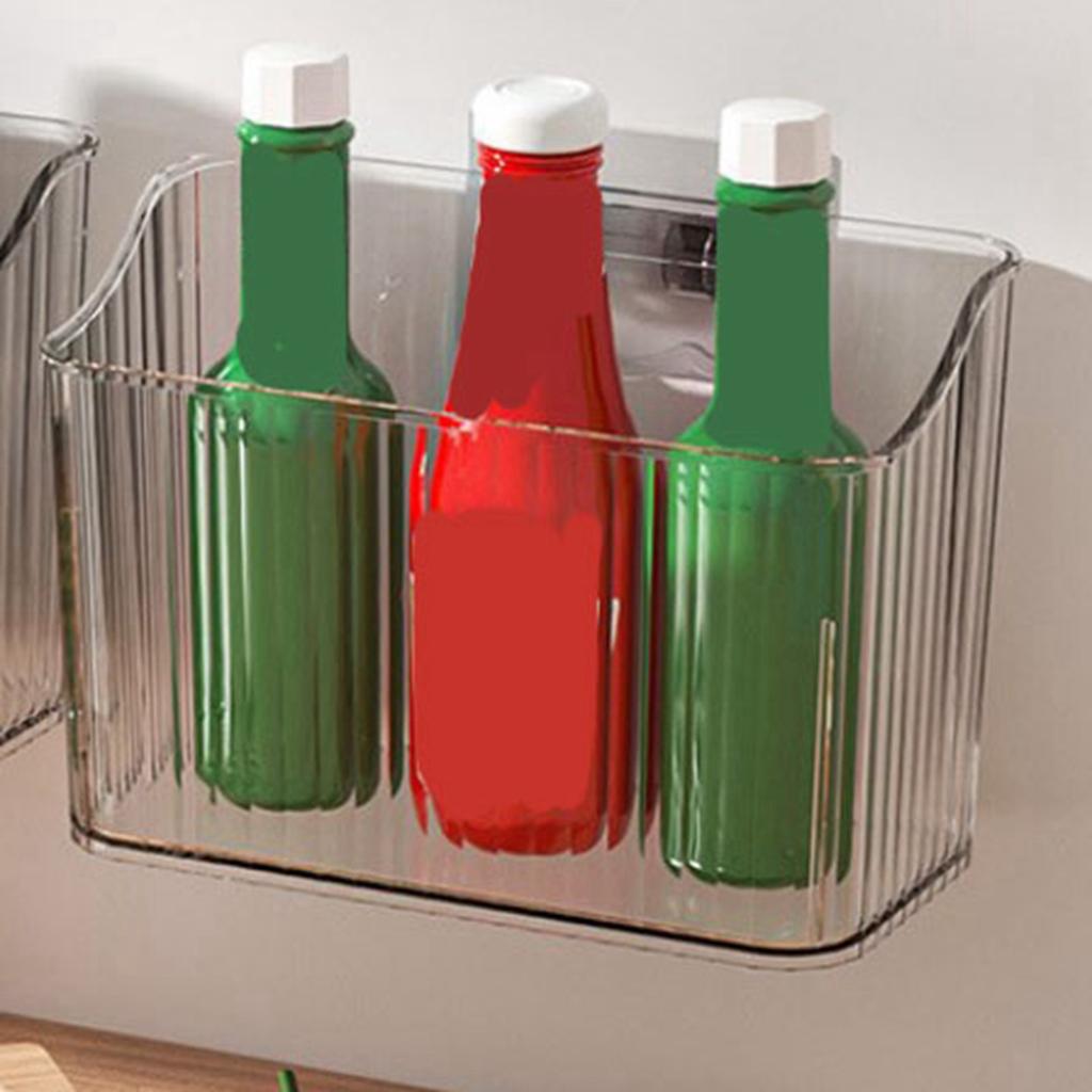 Floating Shelves Bin Organizer Plastic Hole Free Wall Mounted Storage Organizer Box