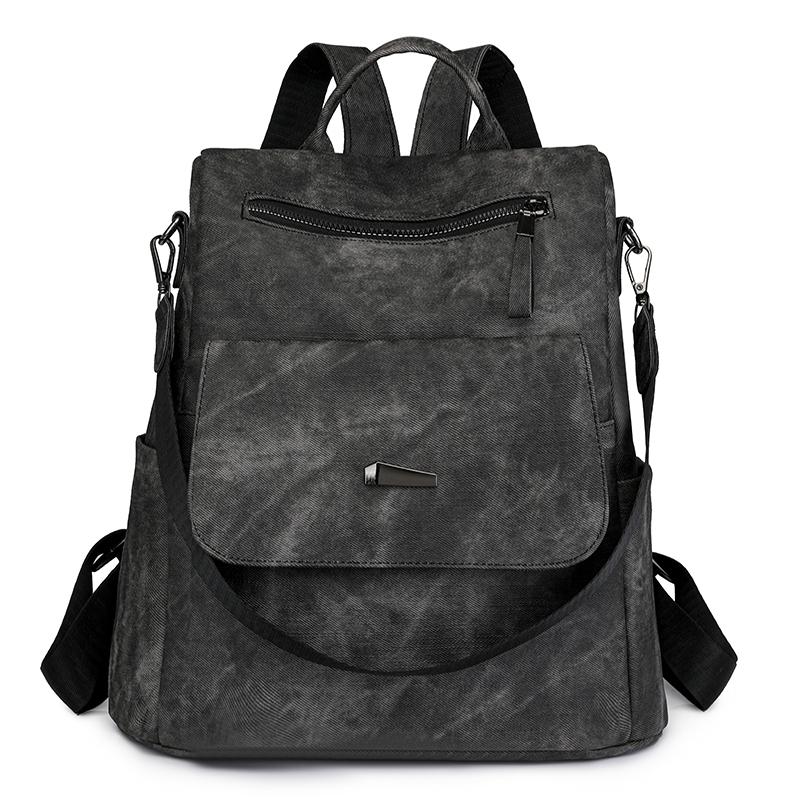 PU Solid Color 2024 New Product Backpack Zipper Soft Handle External Frame Casual Student Backpack Resin Mesh Designer Bag