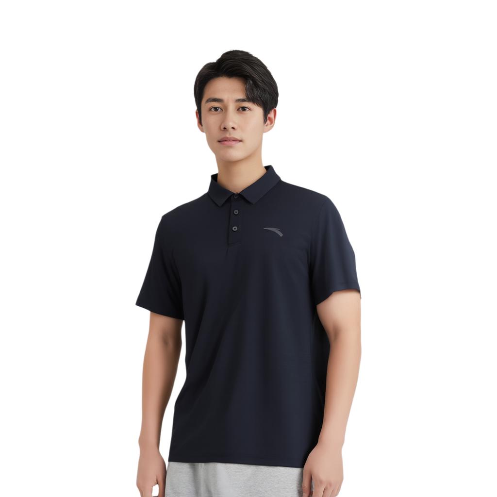 Anta Training Comprehensive Series Mens Short Sleeve Polo Shirt Summer 2026 Men tops Basic-Black 952627118-4