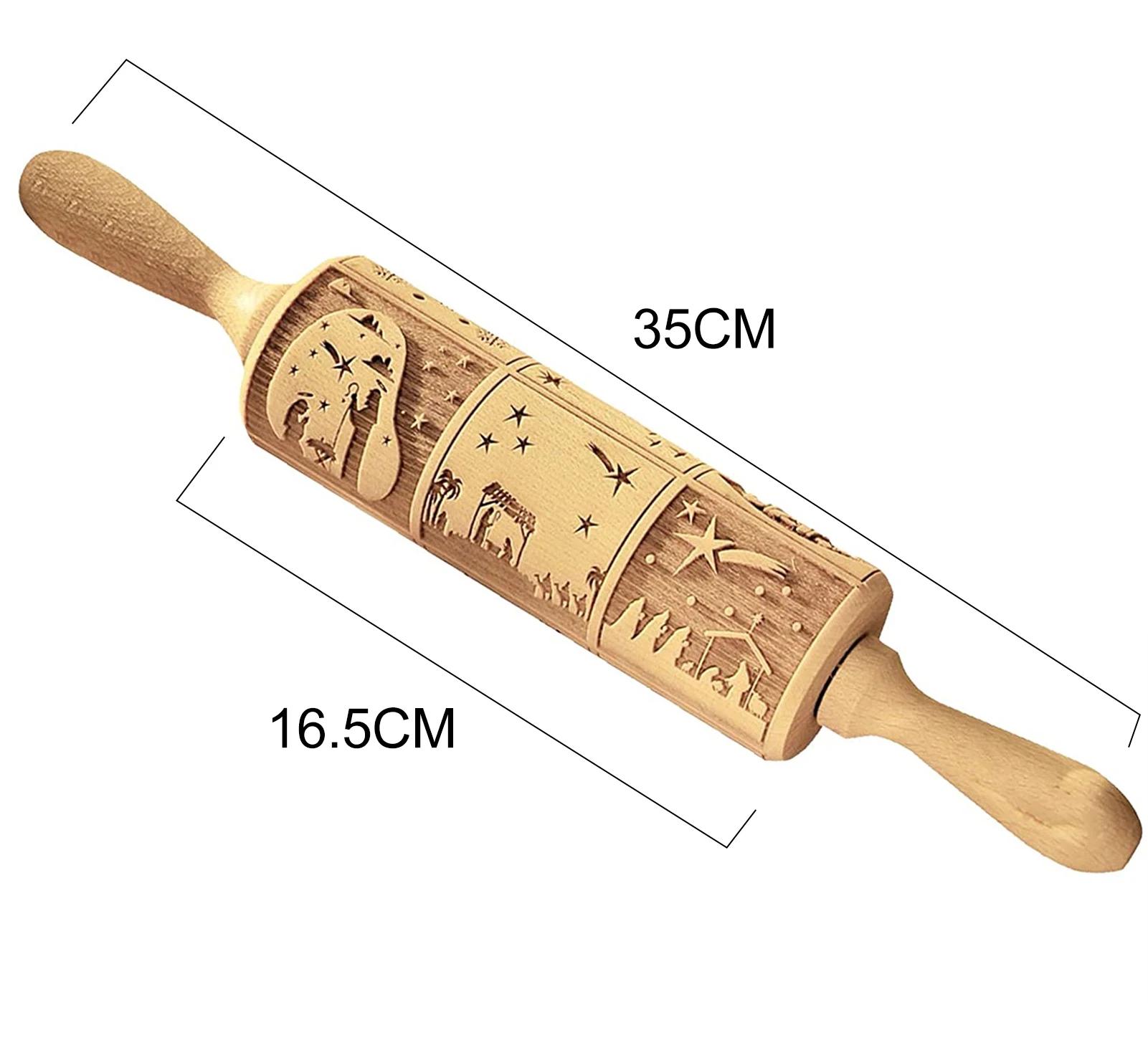 

Рождественская скалка с рисунком Скалки для скалки снежинка лось тиснение выпечка печенье бисквит помадка торт узорчатый ролик