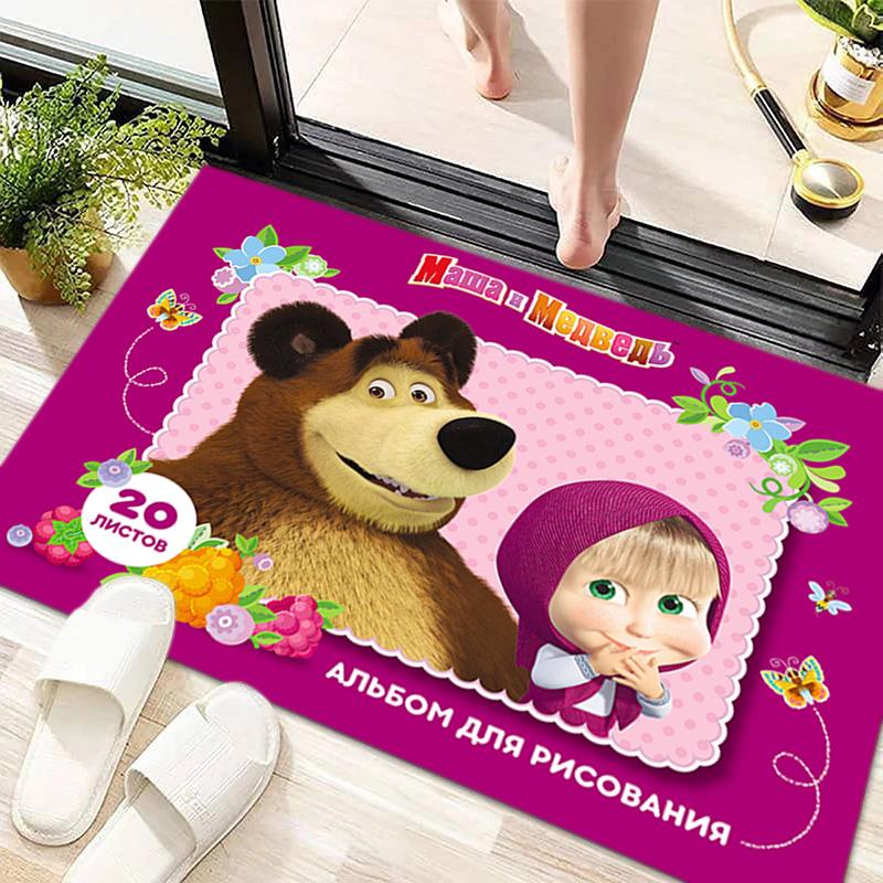 Russian animation Masha and the Bear Fairy Tale Cartoon Carpet Soft Home Living Room Bedroom Door Mat Outdoor Picnic Ground Mat rug T6