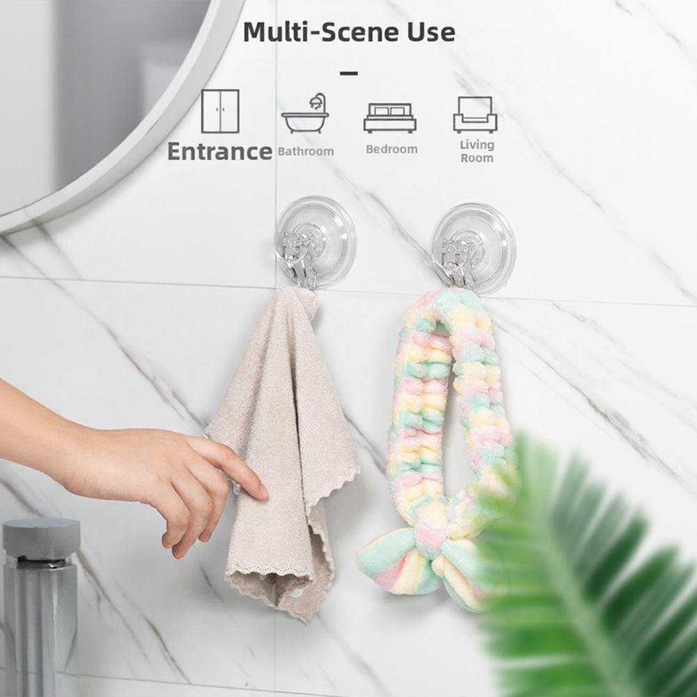 Large Suction Cup Hooks Double Towel Hanger For Shower Bathroom Kitchen Wall Storage Organizer Home Improvement Hardware