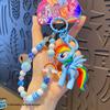 Kawaii My Little Pony Keychain Backpack Pendant Anime Figure Toy Car Keyring Doll Cute Cartoon Twilight Sparkle Fluttershy Gift