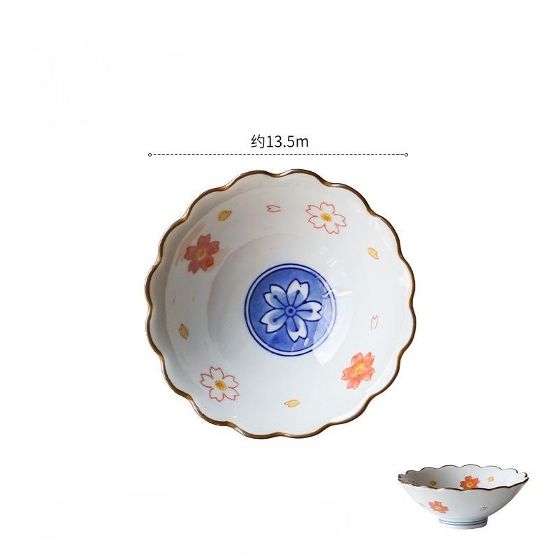 Japanese Underglaze Colored Snack Bowl,Retro High-value Dessert Complementary Fruit Bowl,Kitchen Tableware Multifunctional Bowls