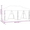 Tente de réception - vidaXL - 3x6 m - Acier blanc - Résistante aux UV - Pliable avec 4 parois
