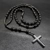 Elegante Collana con Croce di Perline e Pietre Occhio di Tigre Per Uomo Idea Regalo Religioso Collana Spirituale Unisex
