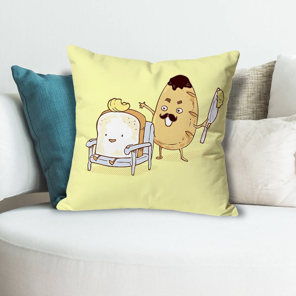 Funny Food Art Anime Celebrity Merchandise AllMatch Printed Pillow Case Sofa Car Office Room Decoration Protector