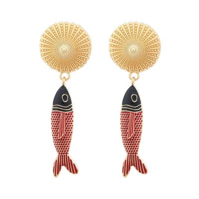 ZAA Luxury Fish Pendant Beach Vacation Style Earrings Necklace Summer Couple Colorful Rope Exquisite Trend Accessories