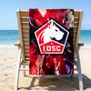 Olympique Football Crest Beach Towel - Soft, Absorbent Microfiber, Lightweight, Ideal for The Beach, Parties, Travel, Camping Fan Gifts