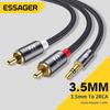 Essager RCA Audio Cable Stereo 3.5mm To 2RCA Cable Male To Female AUX RCA Jack Y Splitter For Amplifier Audio Home Theater WireGood Product