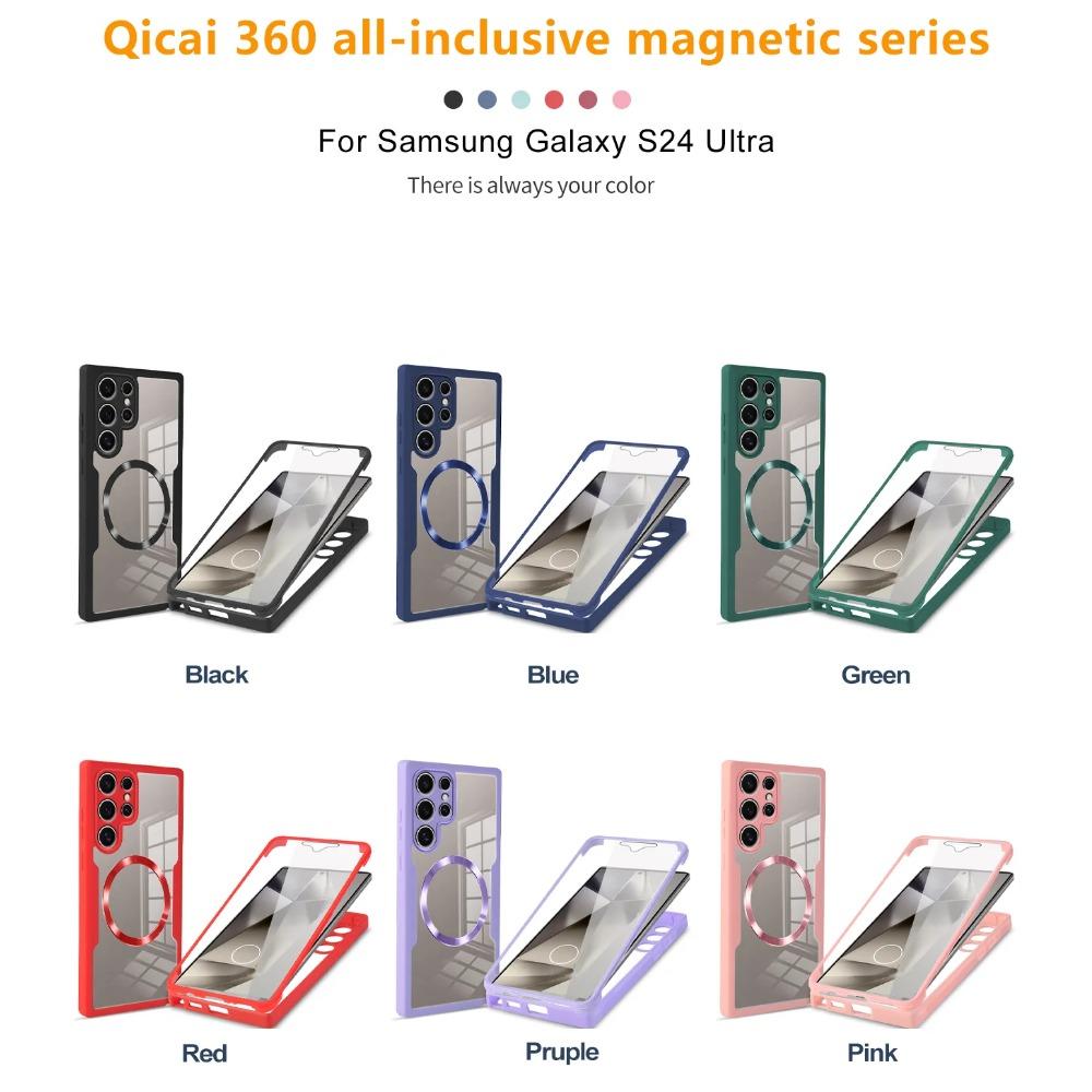 360° Schutz Magsafe Hülle für Samsung Galaxy S24 S23 S22 Ultra Plus FE Doppelseitige Weiche Silikon Klare Magnetische Hülle