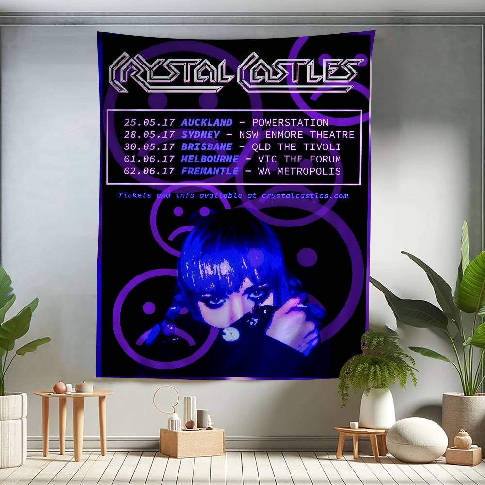 Band CCrystal Castles Chart Tapestry For Living Room Home Dorm Decor Art Home Decor