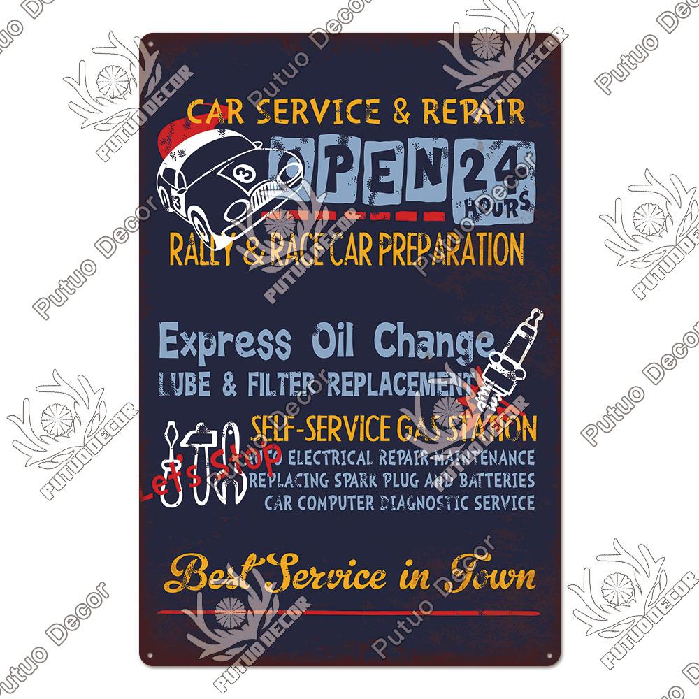 Decor Tire Shop Vintage Tin Sign Plaque Metal Iron Plate Wall Adornment for Garage Gas Station Car Sale Repair Poster