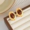 SHIXIN Stainless Steel Geometric Irregular Imitation Pearl Earrings for Women Minimalist Gold Color Stud Ear Trendy Jewelry Gift