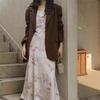 Vintage Corduroy Women's Blazer Notched Collar Single Breasted Solid Color Loose Coat Fashion Spring