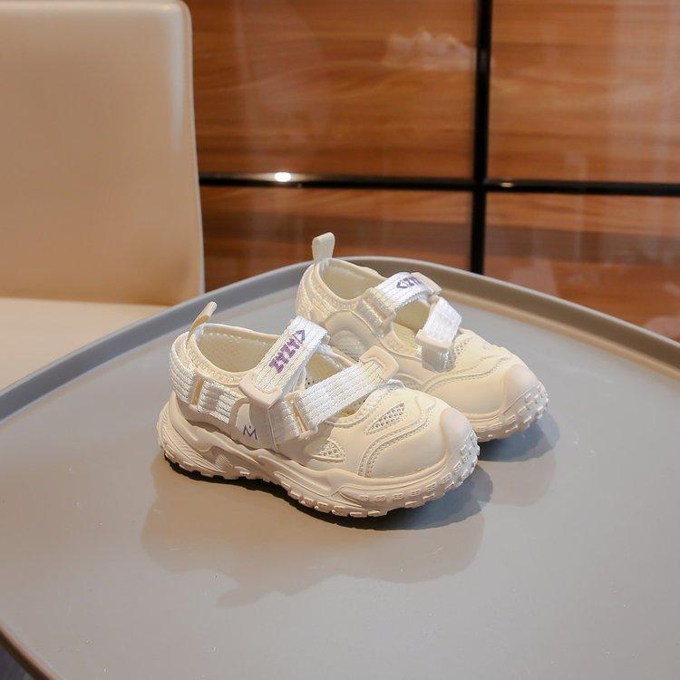 

Children s shoes frame sandals summer 2025 new mesh hollow breathable sports shoes Korean version of boys and girls shoes 37 бежевый