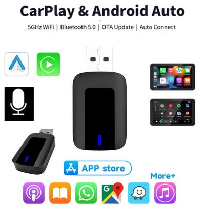 2'si 1 Arada Kablosuz CarPlay Android Auto Kablosuz Adaptörü Akıllı Mini AI Kutusu WiFi Hızlı Bağlantı Toyota Nissan Ford Chevrolet Suzuki Tak ve Çalıştır