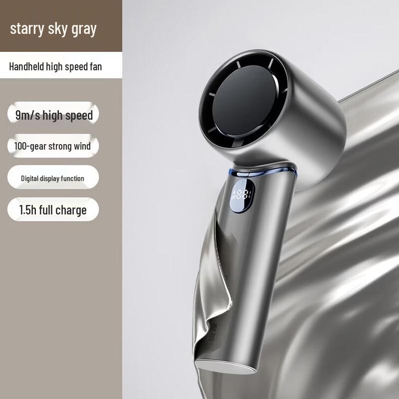 WEZHO High-Speed Portable USB Fan with Digital Display, Strong Airflow & Long Battery Life