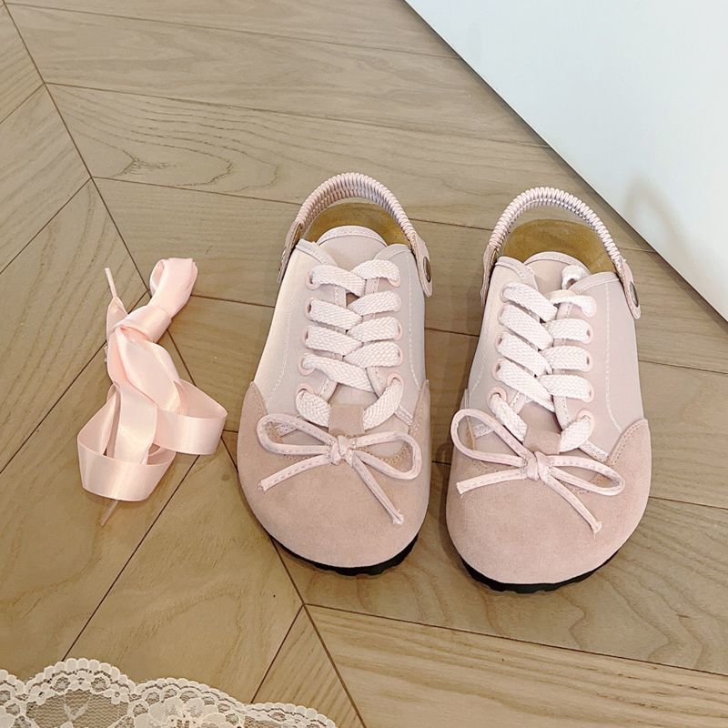

Bow two wear casual sandals women s summer thick-soled buckle with silver round head outside wear casual single shoes 40 рожевий
