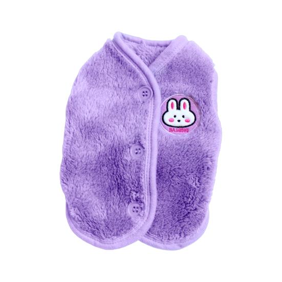 

Зимний жилет для домашних животных, однотонный, двухсторонний, уютный, утепленный, с рисунком кролика, однобортный, коралловый фиолетовый