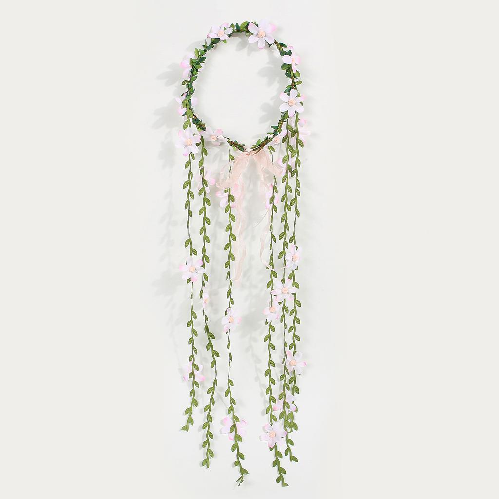 Coroa de Videiras de Flores de Rattan Boêmia para Acessórios de Noiva Casamento Meninas Coroa de Flores Faixa de Cabelo Penteados Adorno de Cabeça