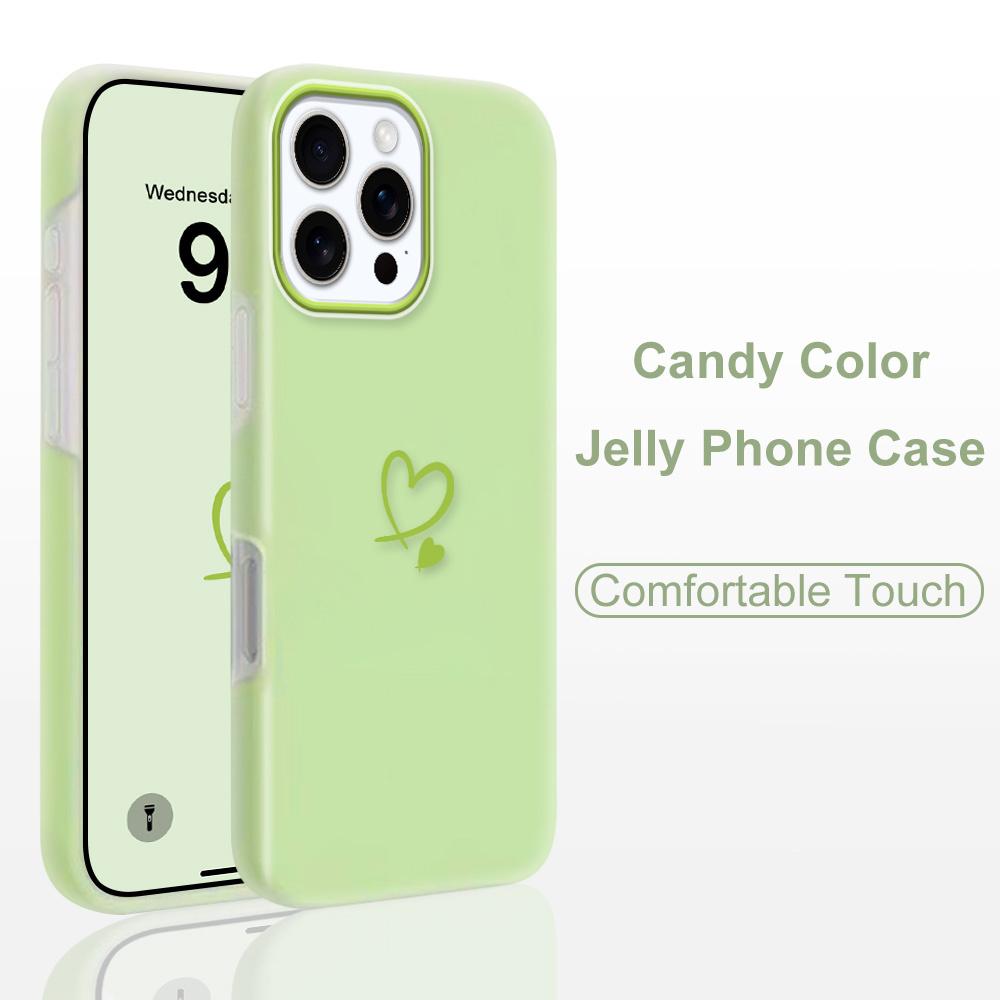 Simple Love Heart Phone Case For IPhone 14 13 12 11 Pro Max Mini 7 8 6 6S Plus X XS XR SE 2020 2022 Candy Colored Cover