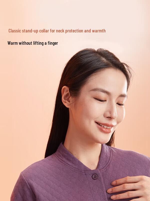 Hengyuanxiang Women's 10A Antibacterial Air Cotton Thermal Underwear Set