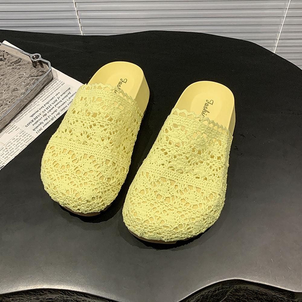 Platform Women Slippers Flats Casual Mules Shoes Designer Sandals 2025 Summer Fashion Slides New Slingback Mujer De Zapatillas