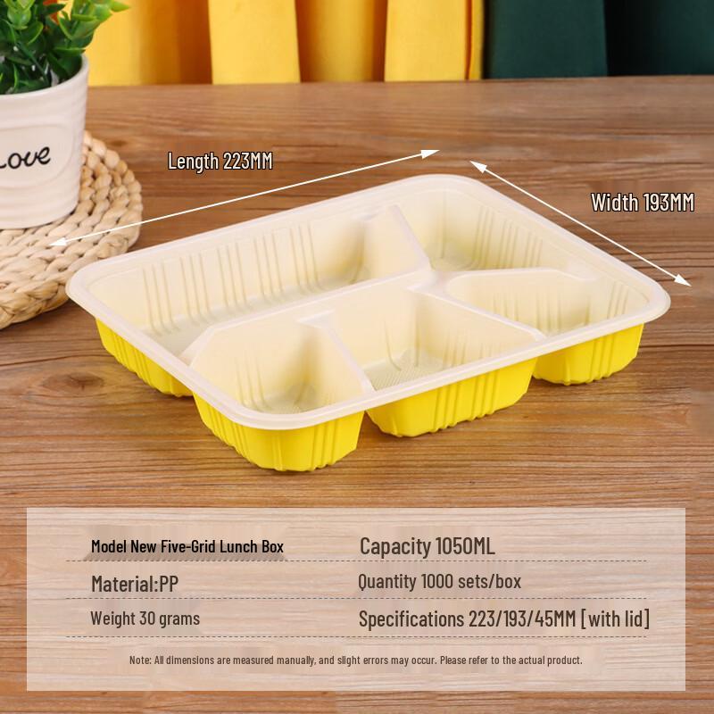 

Handun 5-Compartment Wheat Straw Disposable Round Meal Box