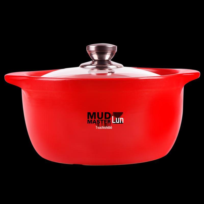 Tujiafang China Red 3000ML Ceramic Stew Pot