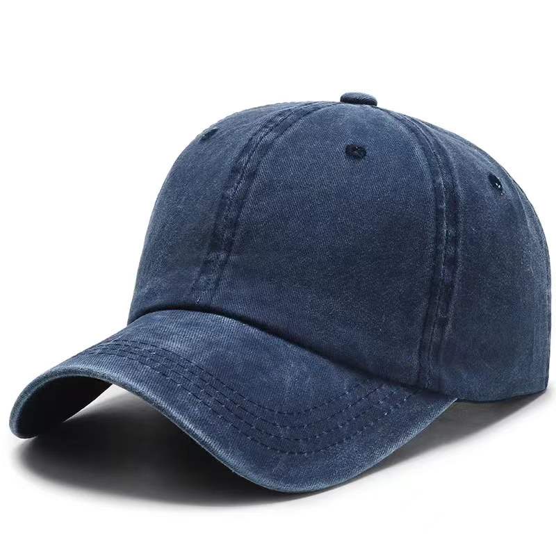 Sporty Common Unstructured Soft Custom Logo Unisex Vintage Distressed Cotton 6-Panel Baseball Cap Dad Hats Metal Four 58cm