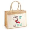 Beach Bag - PLANETEE - Jute with Pocket "Special Needs Educator I Can't" - Cotton - 43x33 Cm - Printed In France