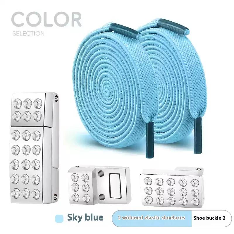 Diamond Elastic Laces Sneakers Magnetic Shoelaces Without Ties Tennis Women No Tie Shoe Laces Flat Wide Shoelace Shoe Accessorie