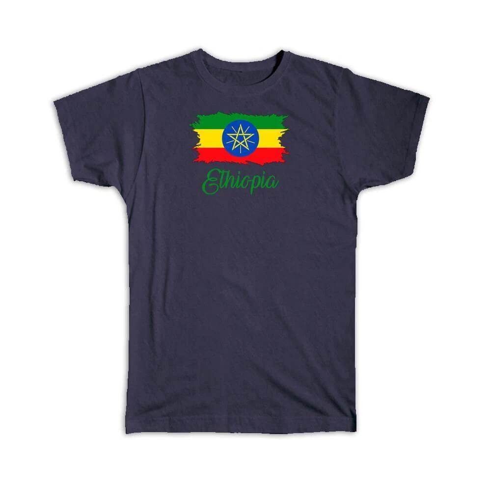 Gift T-Shirt : Ethiopia Flag Ethiopian Country Expat L