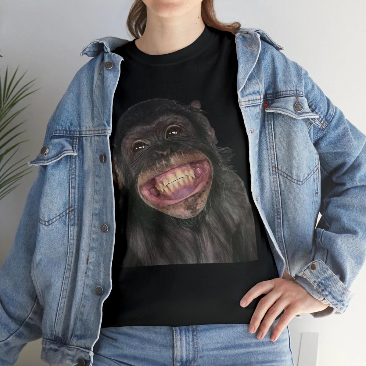 Funny Monkey T Shirt Joke Friends, Mom, Dad, Animals Zoo Tee Street Clothing 4XL