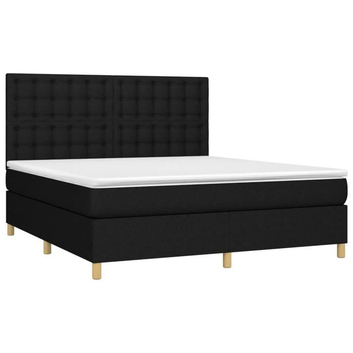 VidaXL Slat Bed Base with Mattress and LED, Upholstered Bed, Double Bed, Adult Bed for Interior Bedroom, 3135775