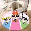 Powerpuff Girls Chair Mat Round Rug-Office Carpet, Machine Washable, Non-slip, Suitable for Living Rooms, Bedrooms